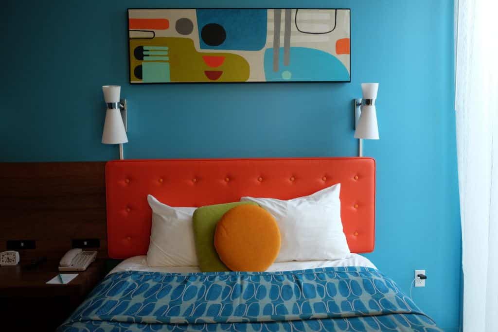 Mid century style room at Cabana Bay Beach Resort at Universal Orlando Resort