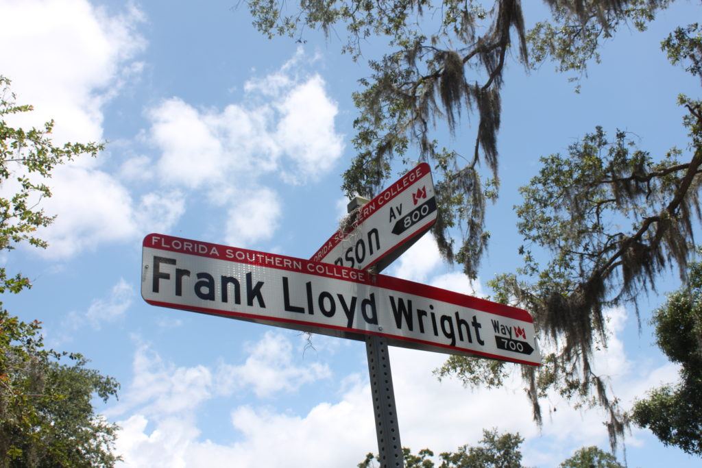 Frank Lloyd Wright Way sign at Florida Southern College