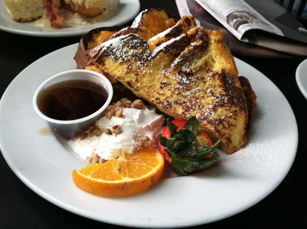 Peach french toast at Mama's Boy